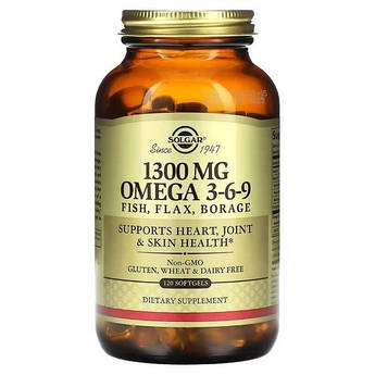 Solgar Omega 3-6-9 1300 mg 120 рідких капсул