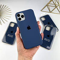 Силиконовый чехол на Айфон 11 про с закрытым низом | iPhone 11 Pro Navy blue (20)