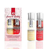 Набір лубрикантів JO Sweet&Bubbly — Champagne & Chocolate Covered Strawberry (260 мл )