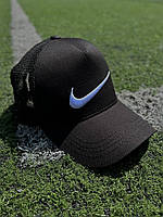 Кепка Nike черная с сеткой белое лого