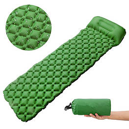 Туристичний самонадувний каремат 180х65 см Lowide Green