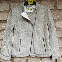 1, Трикотажный серый теплый пиджак на меху джемпер с люрексовой нитью на девочку Crazy8 Размер 5-6 лет