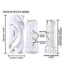 Мастурбатор Dorcel DEEP BLOW WHITE, подвійне використання, фото 5
