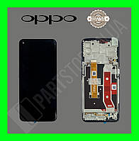 Дисплей Oppo A72 5G / A73 5G Black (4907746) сервисный оригинал в сборе с рамкой