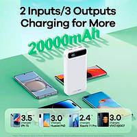 Power bank Remax 20000 mAh Швидка зарядка 20W+22.5W PD+QC Портативне заряджання Зовнішній акумулятор Повербанк