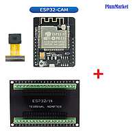 ESP32-CAM + макетная плата Bluetooth WIFI Internet Development Board for Arduino