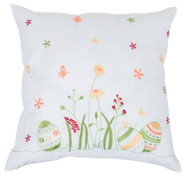 Наволочка великодня лляна з вишивкою 45х45 см NVVV03, фото 1