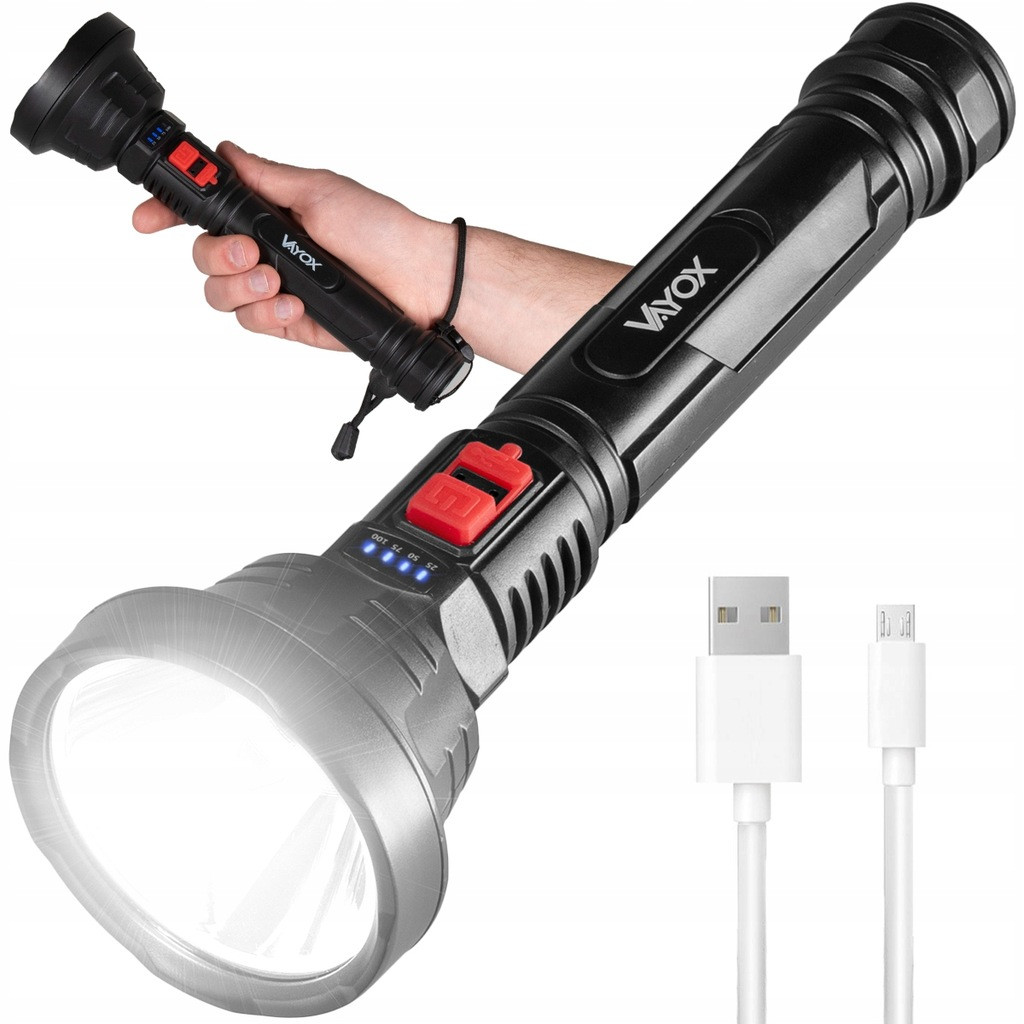 Ліхтарик військовий - Vayox VA0080 - LED 3W - 120lm - акумуляторний - 1200 mAh