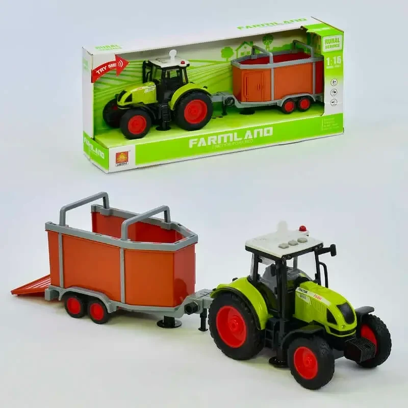 Трактор з причепом WY 900 I (18) інерція, звук, світло, в коробці, фото 1