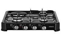 Настільна газова комбінована плита 3+1 конфорки таганок балон/електро ARDESTO CTC-NS5015B