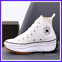 Кроссовки женские Converse Run star hight white / Конверс ран стар высокие белые