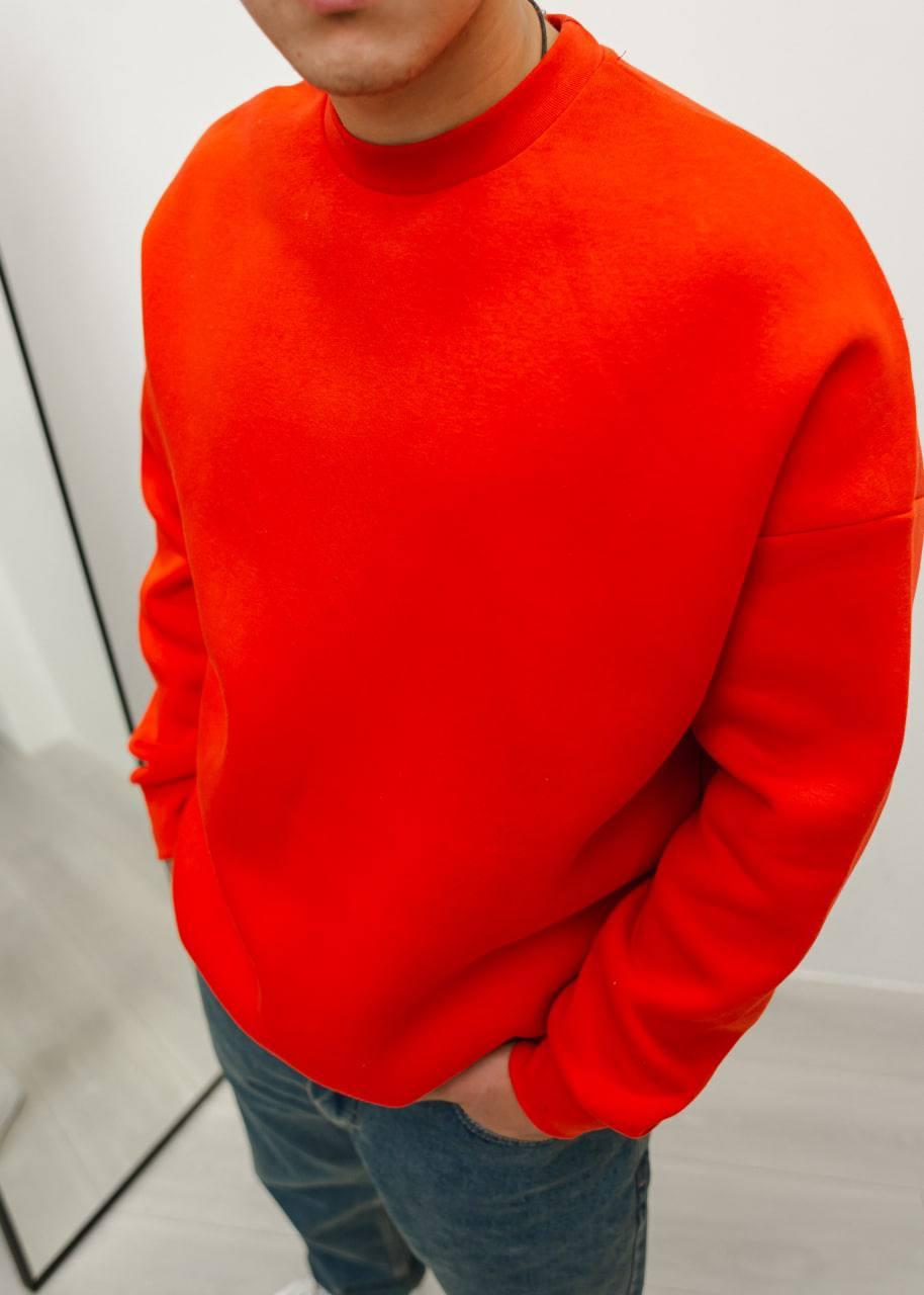 Стильный мужской свитшот / Оранжевый свитшот для мужчин / Мужская одежда - фото 2 - id-p1764170360