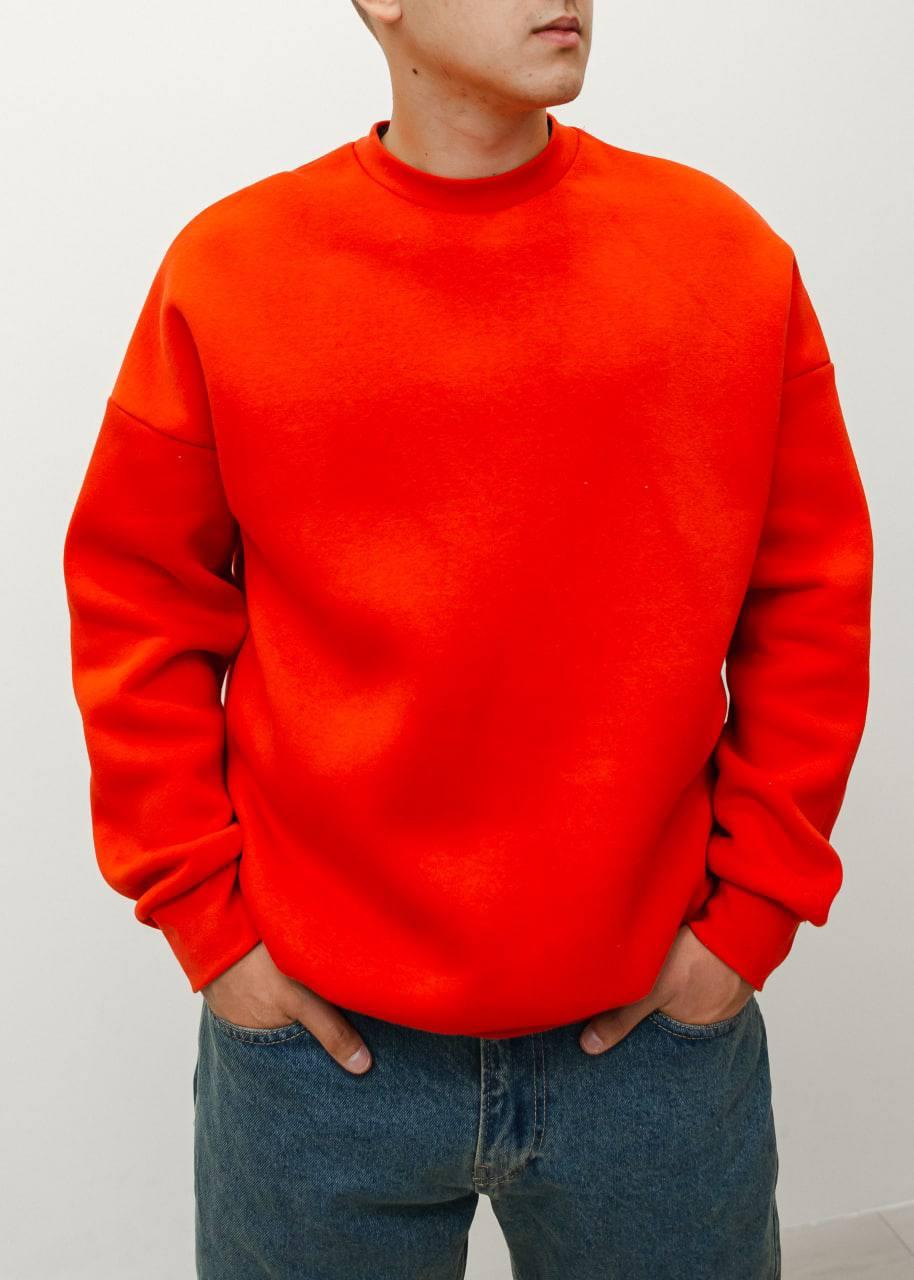 Стильный мужской свитшот / Оранжевый свитшот для мужчин / Мужская одежда - фото 4 - id-p1764170360