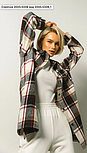 Сорочка кашемірова стильна жіноча в карту, чорна з відкладним коміром розміри S-M і L-XL, фото 2