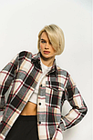 Сорочка кашемірова стильна жіноча в карту, чорна з відкладним коміром розміри S-M і L-XL, фото 3