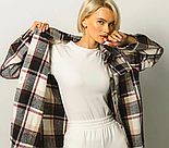 Сорочка кашемірова стильна жіноча в карту, чорна з відкладним коміром розміри S-M і L-XL, фото 6