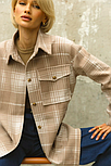 Сорочка кашемірова стильна жіноча в карту, чорна з відкладним коміром розміри S-M і L-XL, фото 8