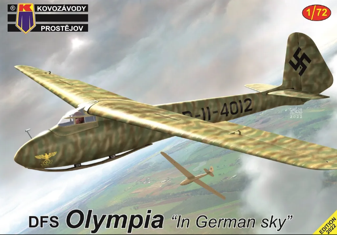 Пластикова модель 1/72 Kovozavody Prostejov 0354 німецький навчальний планер DFS Olympia "In German sky"