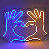 Неонова Led вивіска Руки 500х370 мм різнокольорова з диммером, фото 9
