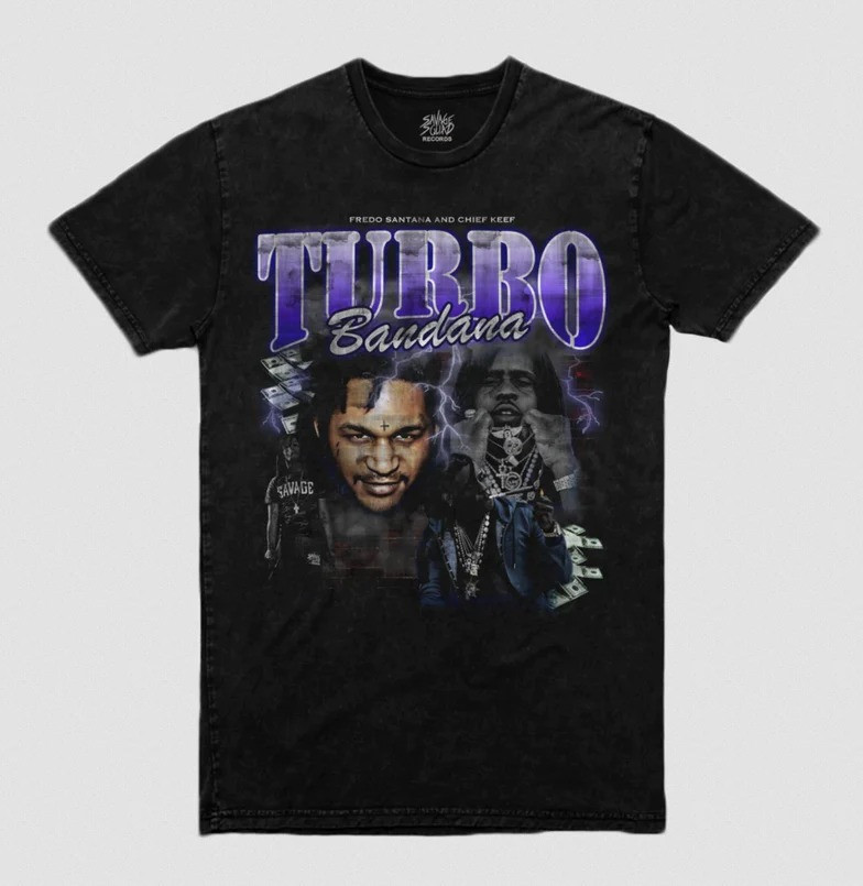 Футболка чорна Fredo Santana & Chief Keef ''Turbo Bandana'' T-Shirt XS, фото 1