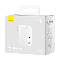 Адаптер мережевий Baseus Type-C to Typc-C cable Gan5 Pro Fast Charger 1USB/2Type-C, PD/QC, 140W/5A, фото 3