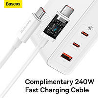 Адаптер мережевий Baseus Type-C to Typc-C cable Gan5 Pro Fast Charger 1USB/2Type-C, PD/QC, 140W/5A, фото 11