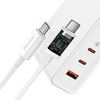 Адаптер мережевий Baseus Type-C to Typc-C cable Gan5 Pro Fast Charger 1USB/2Type-C, PD/QC, 140W/5A, фото 4