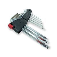 Набор Г-образных ключей HEX шаровидных удлиненных 9 ед., S2, 1,5-10 мм HAISSER (арт.48113)
