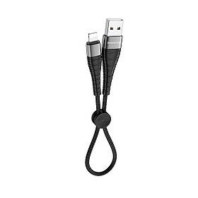 Кабель BOROFONE BX32 USB to iP 5A, 0.25m, nylon, aluminum+TPE connectors, Black