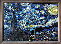 Картина зі скляної мозаїки за мотивами "Зоряна ніч" Вінсента Ван Гога