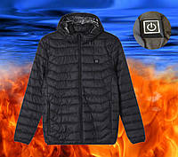 Куртка с подогревом, размер XXL, от PowerBank (USB-кабель), для туризма, рыбалки, активного отдыха