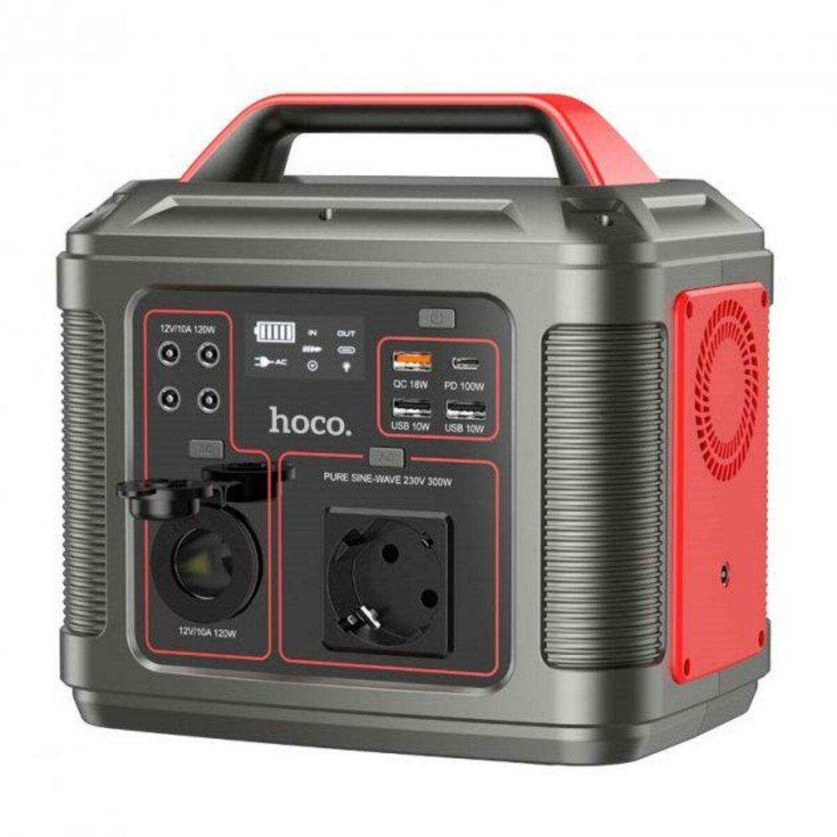 Портативна зарядна станція HOCO DB28 300W Iron Gray+Red yL.