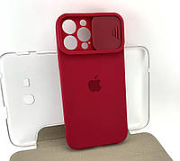 Чехол на iPhone 13 Pro Max накладка бампер SLIDER Silicone Case Full original бордовый
