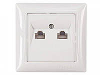 Розетка комп'ютерної розетки подвійна PRIMERA (білий) 3028