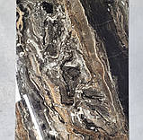 Коричнева глянсова плитка під мармур 120х60 Керамораніт, фото 5