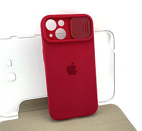 Чохол на iPhone 13 накладка на бампер SLIDER Silicone Case Full силіконовий original бордовий