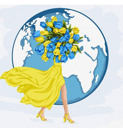 KHO5052 Картина за номерами — Разом зі світом 40х40 см тм Ідейка, фото 1