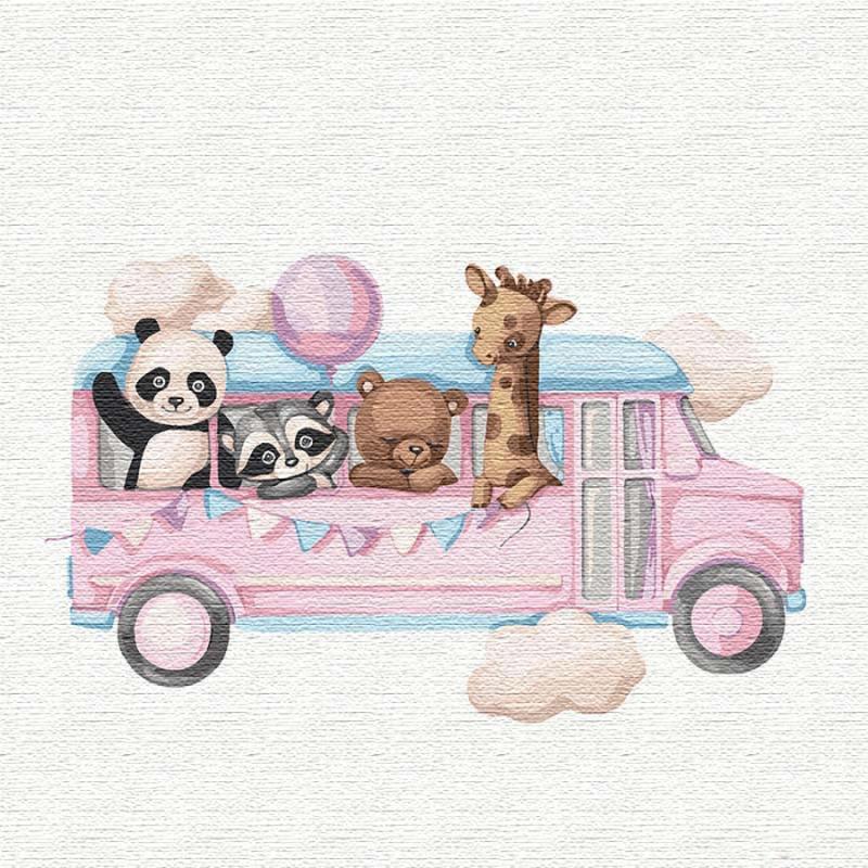 KHO2356 Картина за номерами — Веселий автобус 30х30 см Тм Ідейка