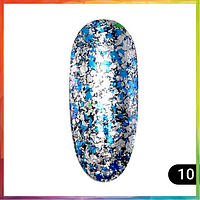 Втирка для дизайна ногтей Global Fashion глобал фешн Diamond foil № 10