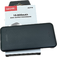 Универсальный павербанк Power Bank 10000mAh Asonic AS-P10 Output 2USB, Black