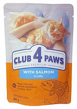 Клуб 4 Лапи Преміум Плюс 85 г для дорослих кішок з лососем вологий корм в желе