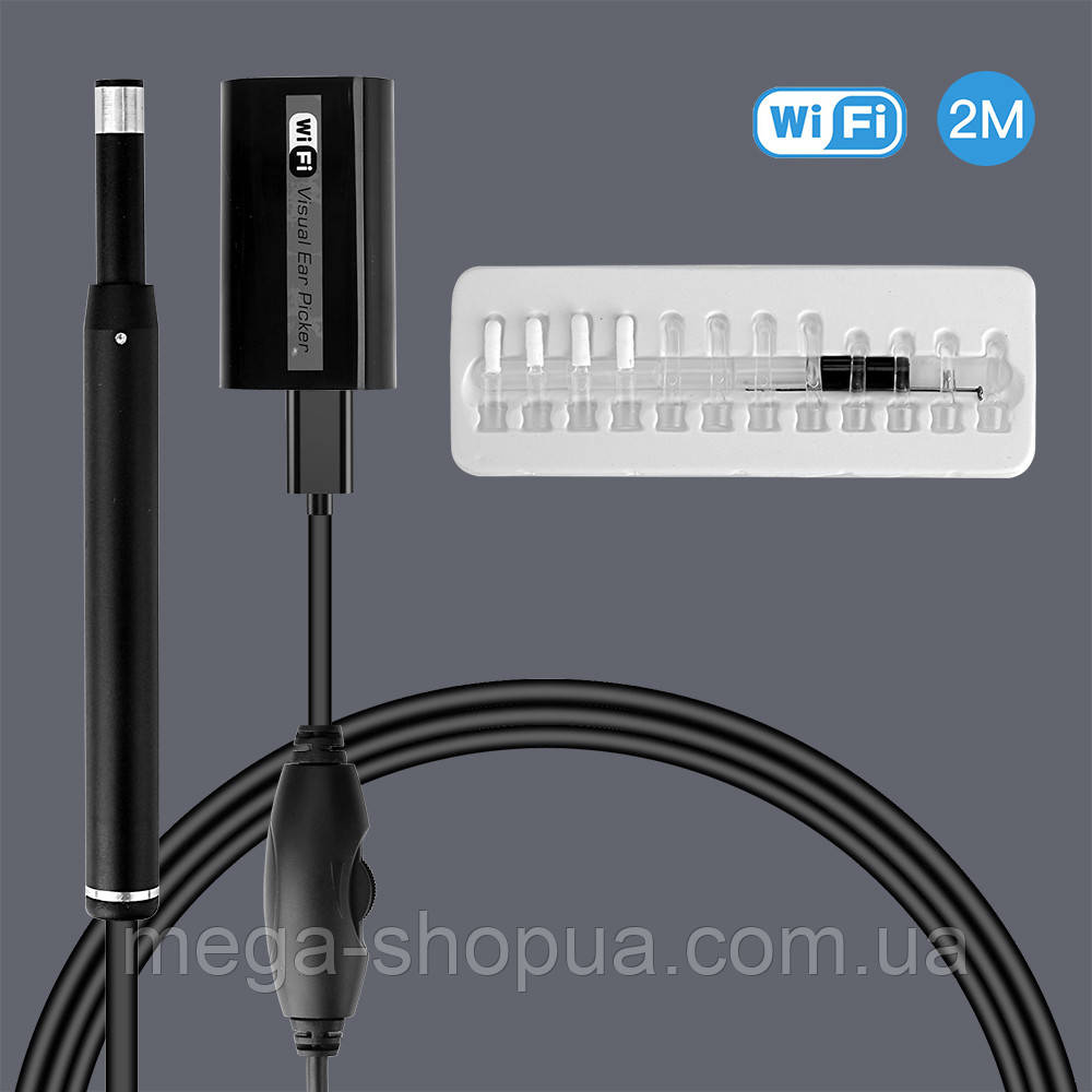 Отоскоп-ендоскоп HD з Wi-Fi/USB для смартфона – універсальний бороскоп J7B