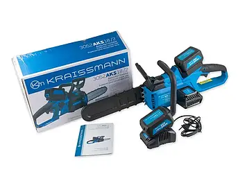 Акумуляторна ланцюгова пила KRAISSMANN 3052 AKS 18/2 (2 акумулятори)