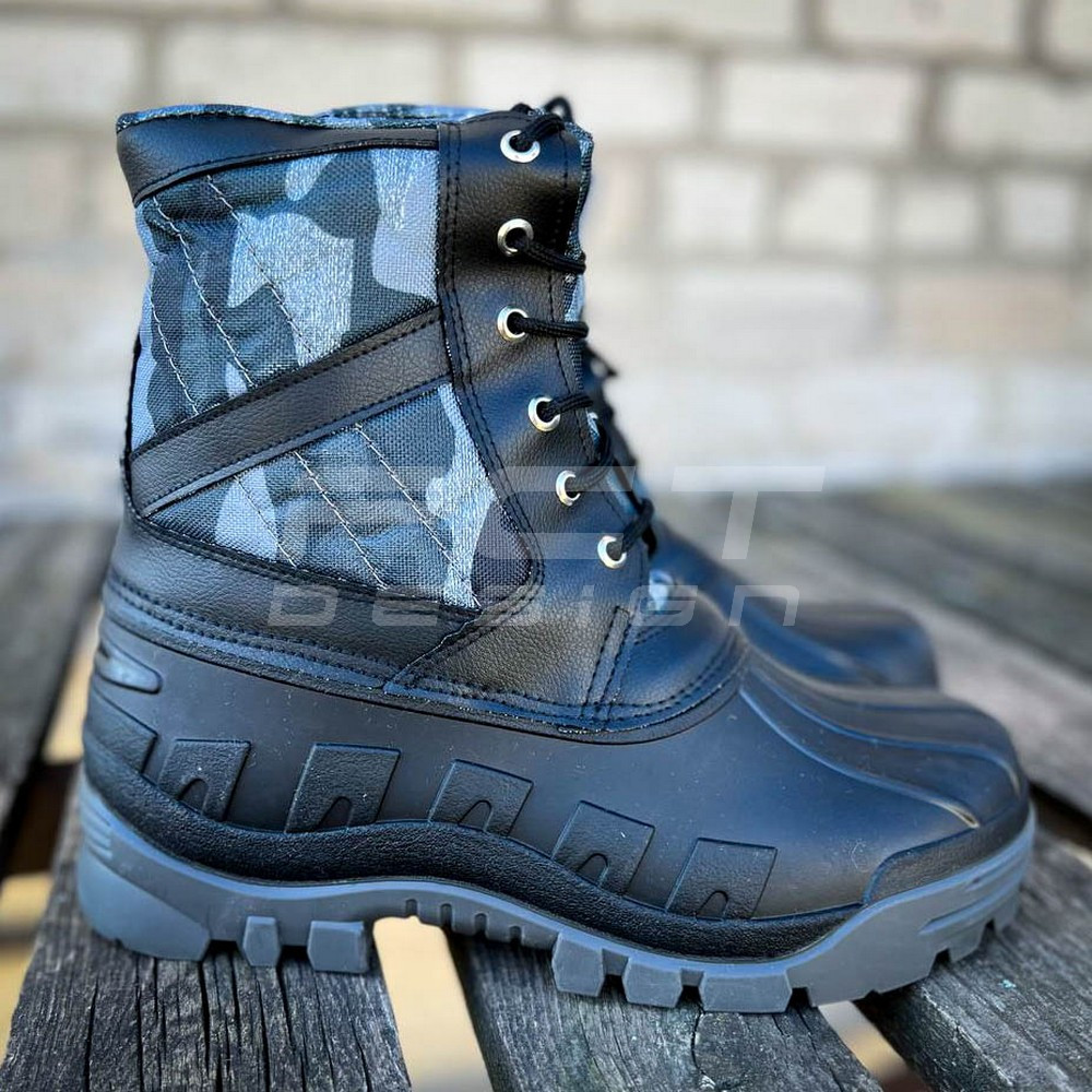 Черевики Сноубутси зимові непромокаючі низькі камуфляж синій | Розміри 41, 42, 43, 44, 45, фото 1