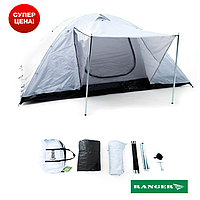 Туристическая палатка четырехместная с тамбуром Ranger Сamper 4 двухслойная защита от влаги и солнца