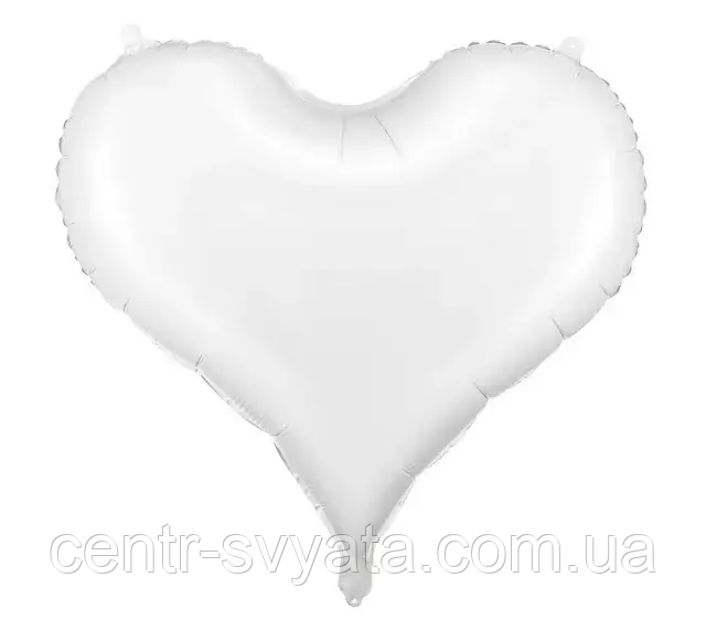 Фольгована кулька Party Deco 25" (75х64 см) Серце біле