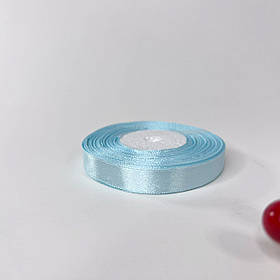 Стрічка атласна, 1,2 см, небесно-блакитна, 23 м - рулон