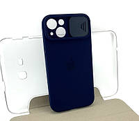 Чехол на iPhone 13 накладка бампер SLIDER Silicone Case Full силиконовый original темно-синий