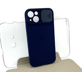 Чохол на iPhone 13 накладка бампер SLIDER Silicone Case Full силіконовий original темно-синій
