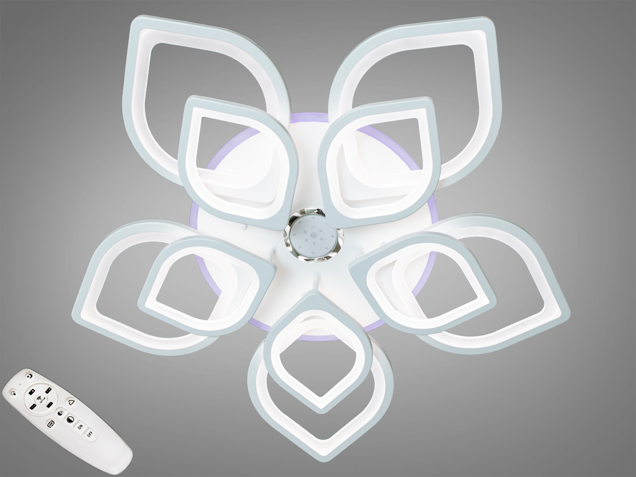 Світлодіодна люстра квітка з колонкою та пультом на 30 кв м Diasha 8073/5+5WH MP3 LED 3